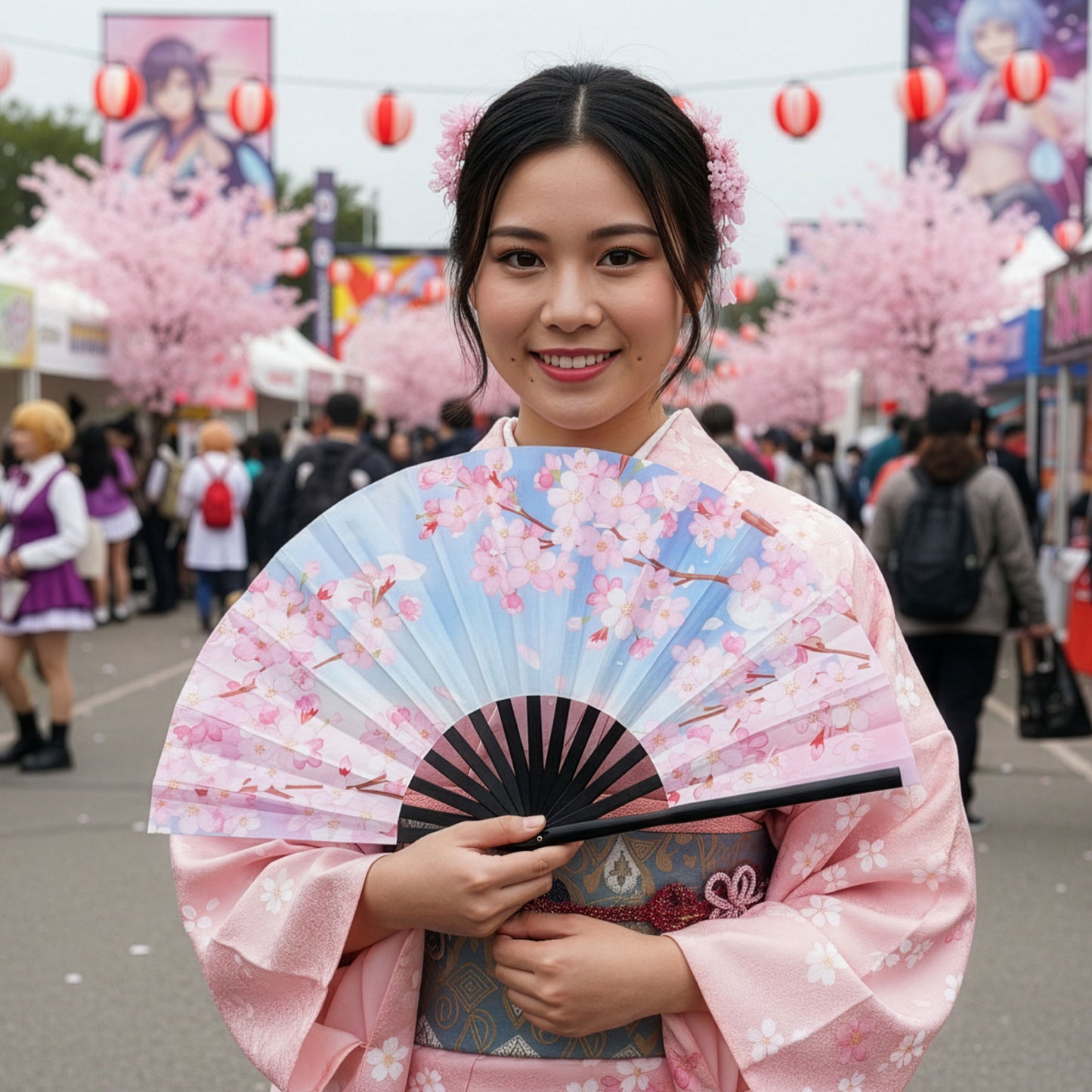 Cherry Blossoms - Bamboo Folding Hand Fan