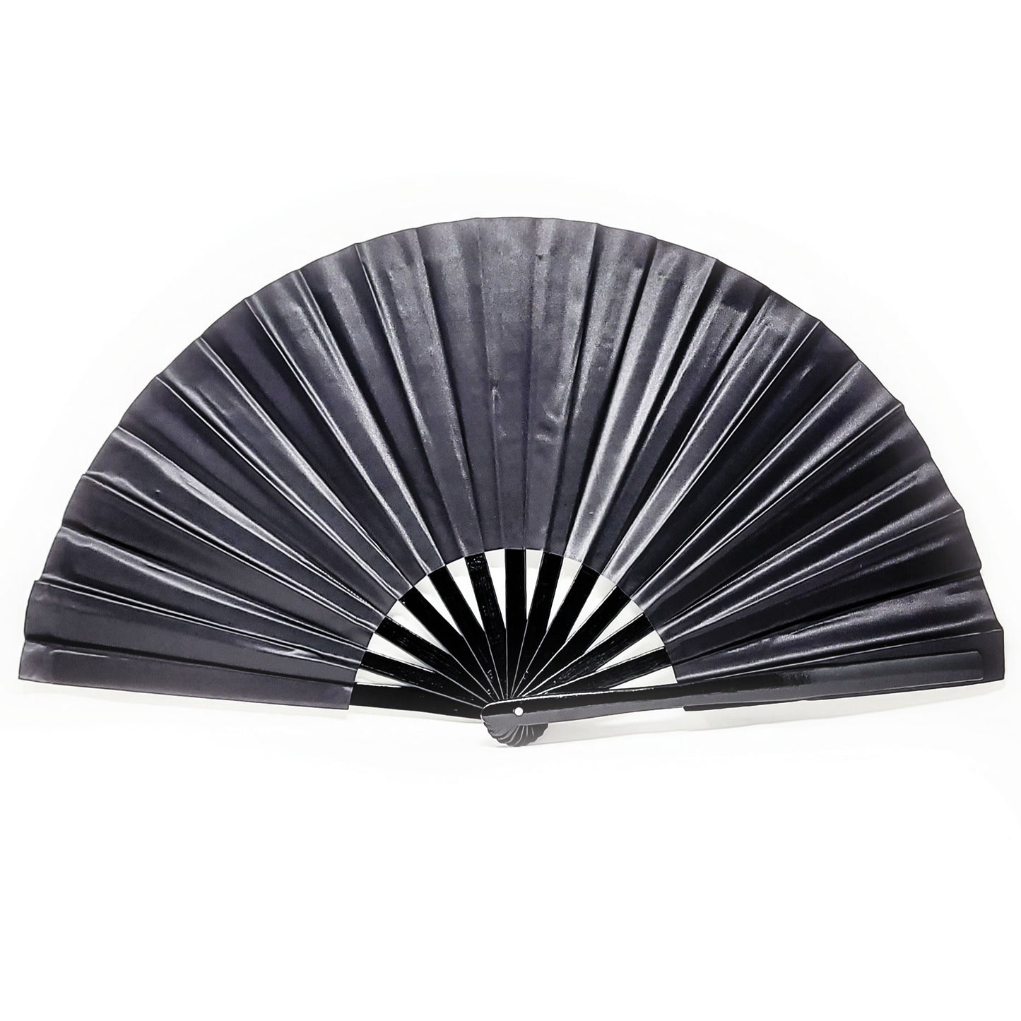 Solid Black - Bamboo Folding Hand Fan