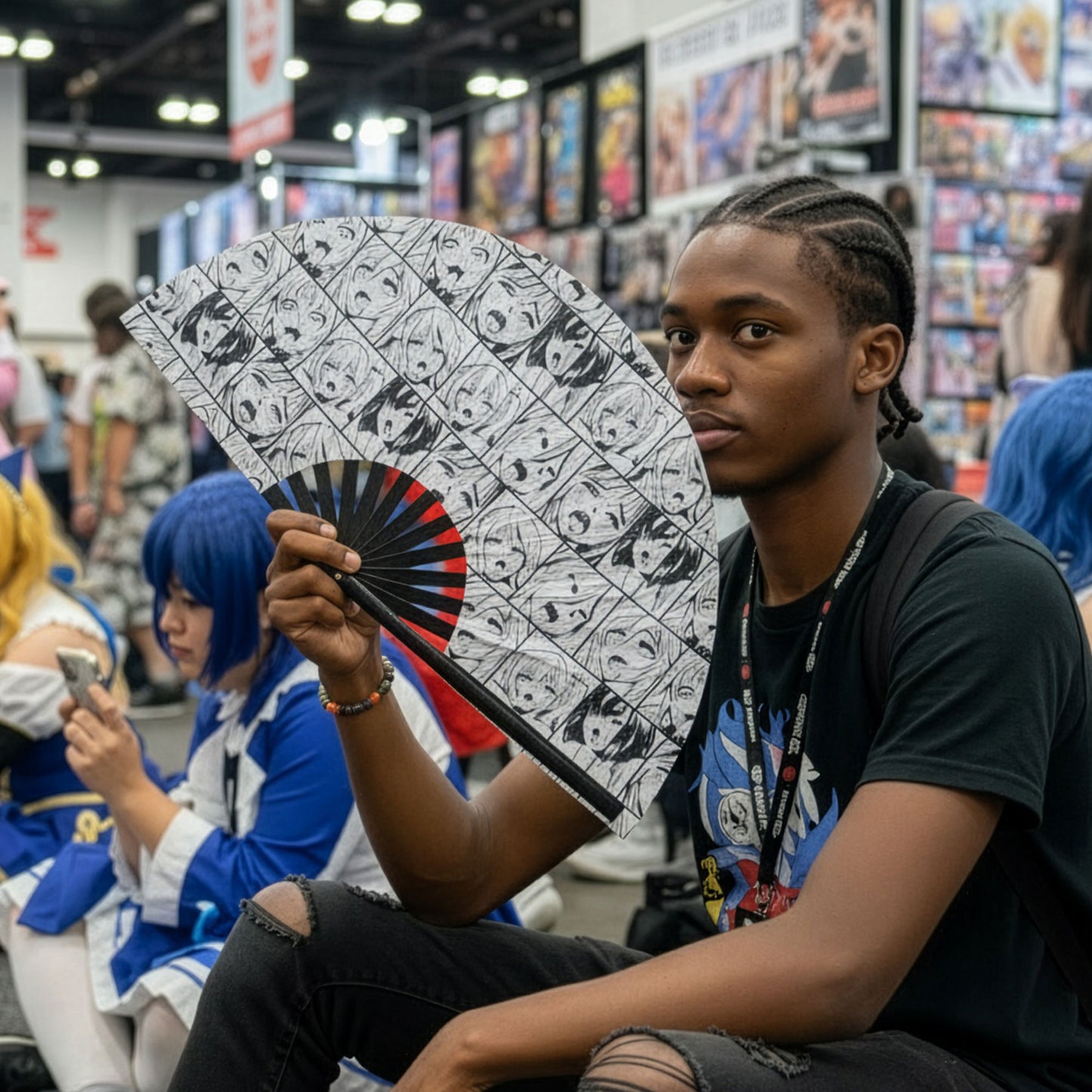 Ahegao Girlz - Bamboo Folding Hand Fan