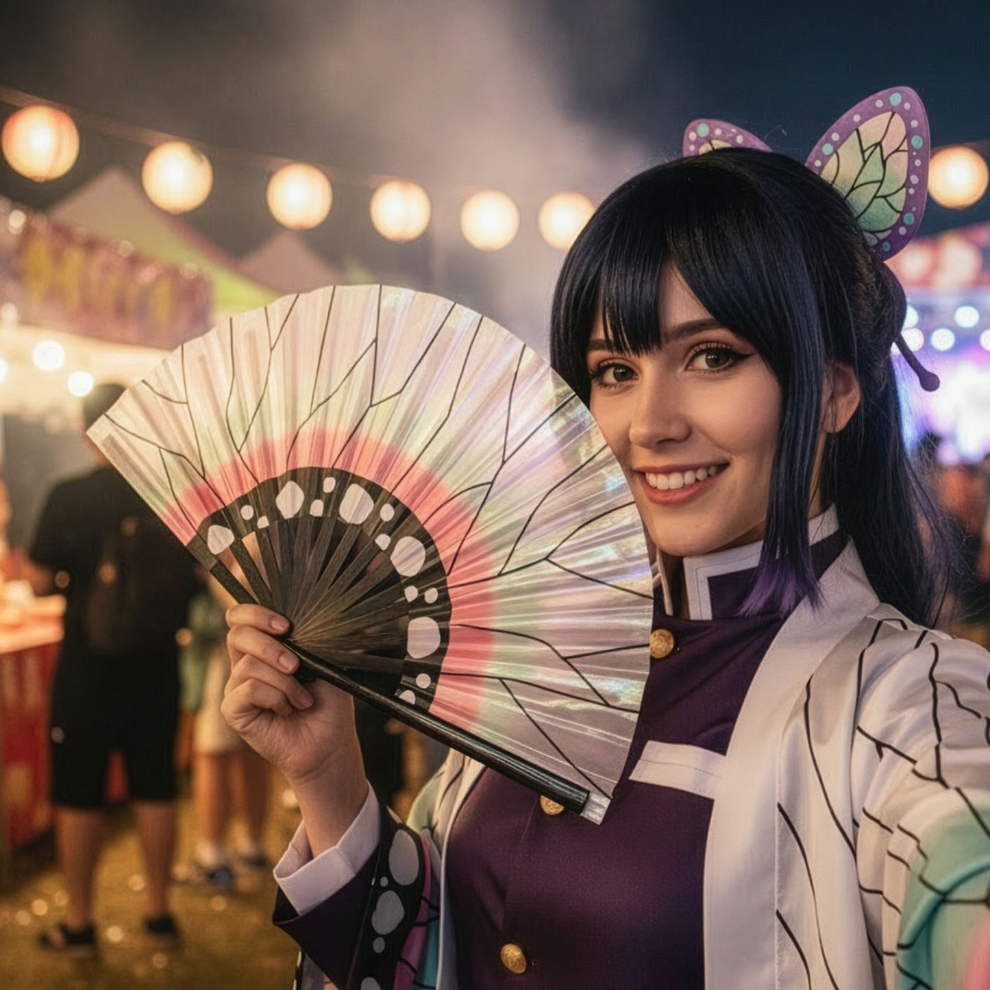 Japanese Butterfly Wing Pattern - Bamboo Folding Hand Fan