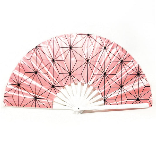 Japanese Hemp Leaves Pattern - Bamboo Folding Hand Fan