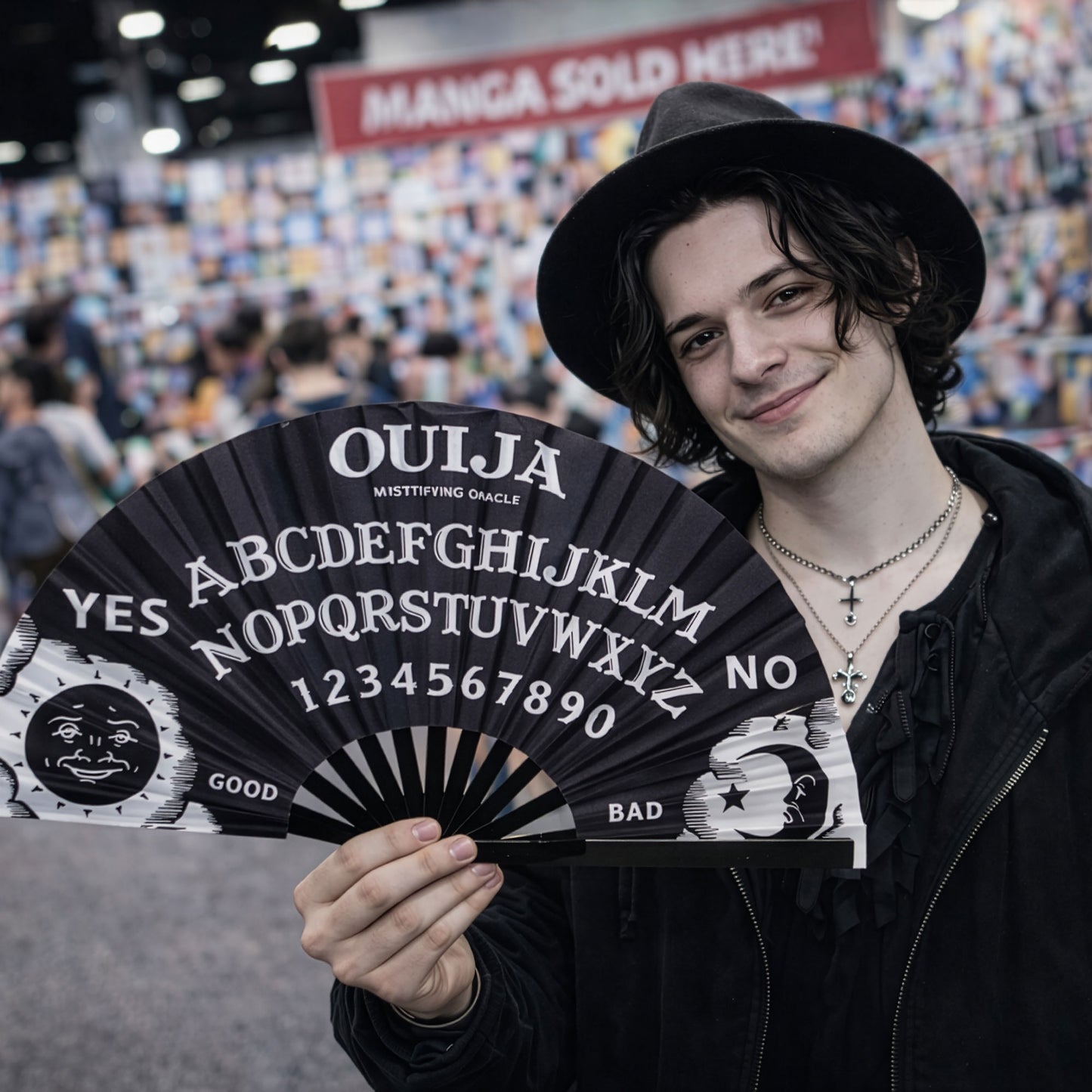 Ouija Board - Bamboo Folding Hand Fan