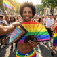 Pride Rainbow - Bamboo Folding Hand Fan