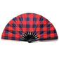 Red Plaid - Bamboo Folding Hand Fan