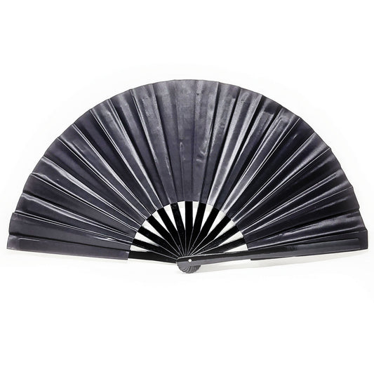 Solid Black - Bamboo Folding Hand Fan