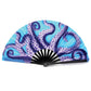 Tentacles Purple Blue - Bamboo Folding Hand Fan
